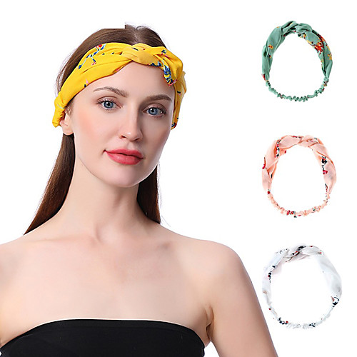 

2 pcs Cross-border New Chiffon Printed Twist Knotted Cross-border Ladies Hair Lead flower Headband