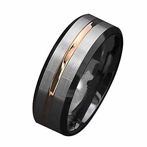 

wpop59ne ring, fashion men matte stripe titanium steel band ring wedding party jewelry gift us 12
