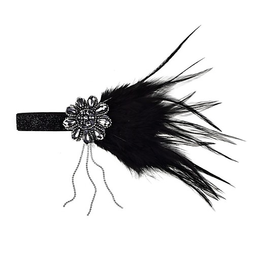 

1920s Retro Thickiy Ronior / Feathers Headdress with Feather / Crystals 1 Piece Special Occasion / Party / Evening Headpiece