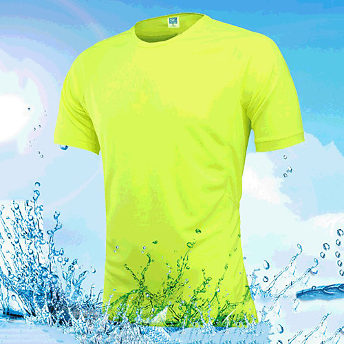 

Women's T shirt Hiking Tee shirt Short Sleeve Tee Tshirt Sweatshirt Top Outdoor Lightweight Breathable Quick Dry Sweat wicking Spring Summer Polyester Solid Color Light Blue fluorescent green orange
