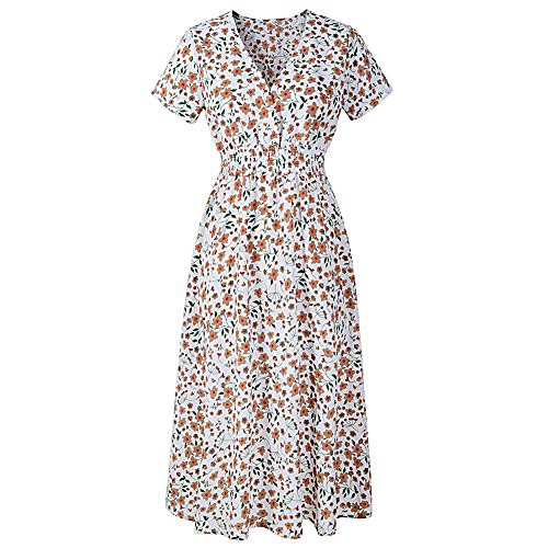 

l&h womens dresses summer casual sexy short sleeve v neck party polka dot floral dress, plus size