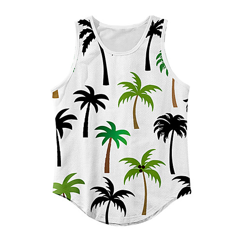 

Men's Vest T shirt 3D Print Graphic Prints Tree 3D Print Sleeveless Daily Tops Basic Casual White
