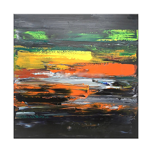 

Oil Painting Hand Painted Square Abstract Modern Rolled Canvas (No Frame)