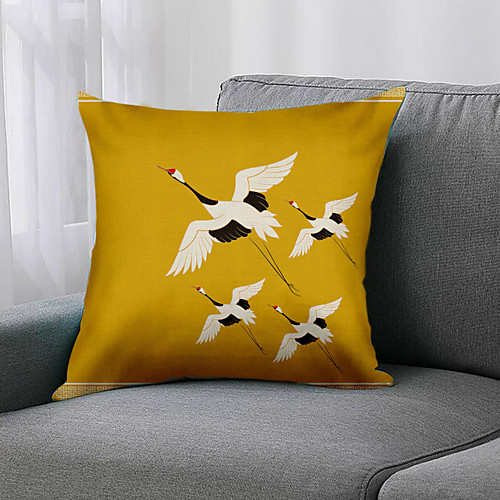 

Double Side 1 Pc Bird Cushion Cover Print 45x45cm Linen for Sofa Bedroom