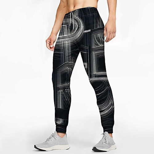 

21Grams Men's Sweatpants Joggers Jogger Pants Athletic Bottoms Drawstring Winter Fitness Gym Workout Running Training Exercise Breathable Soft Sweat wicking Sport Graffiti Black / Micro-elastic