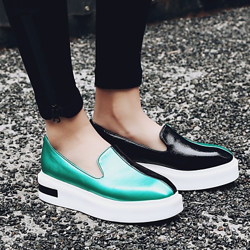 

Women's Loafers & Slip-Ons Platform Round Toe PU Synthetics Gold Green