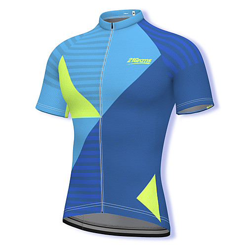 

21Grams Men's Short Sleeve Cycling Jersey Spandex Blue Bike Top Mountain Bike MTB Road Bike Cycling Breathable Quick Dry Sports Clothing Apparel / Athleisure