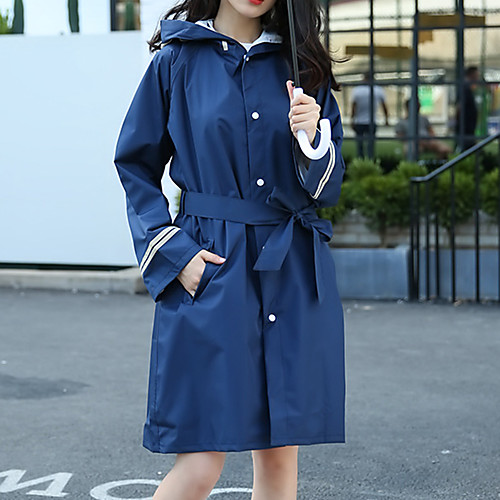 

Women's Men's Rain Poncho Waterproof Hiking Jacket Rain Jacket Outdoor Solid Color Waterproof Lightweight Windproof Breathable Raincoat Poncho Top Fishing Climbing Beach Dark Navy / Quick Dry