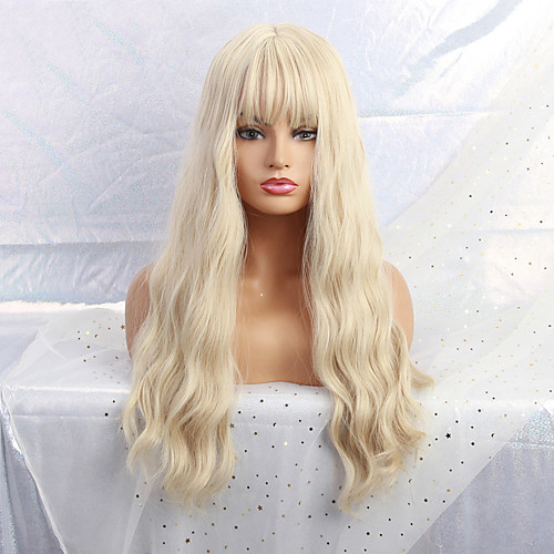 

Synthetic Wig Deep Wave Neat Bang Wig Medium Length A10 A1 A2 A3 A4 Synthetic Hair Women's Cosplay Party Fashion Blonde