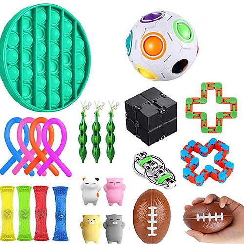 

Squishy Toy Sensory Fidget Toy Stress Reliever 23 pcs Mini Creative Stress and Anxiety Relief Decompression Toys Slow Rising Plastic & Metal For Kid's Adults' Men and Women Boys and Girls Gift