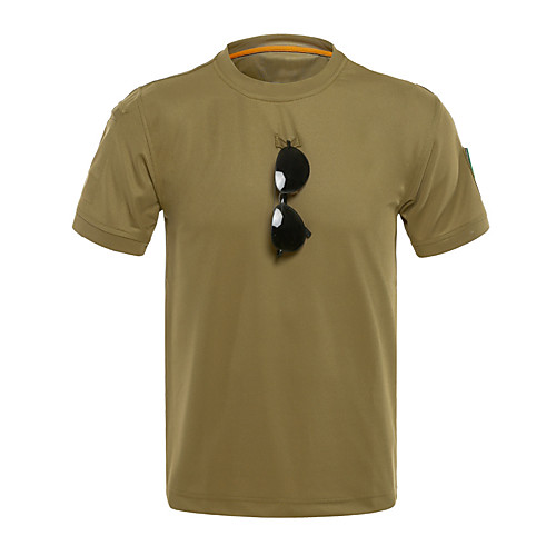 

Men's Hunting T-shirt Solid Colored Short Sleeve Outdoor Summer Breathability Wearable Quick Dry Soft Polyester Black Grey Green Brown