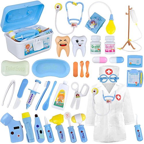 

Medical Kit Pretend Professions & Role Playing Form Fit Doctor Plastic Kid's Toy Gift 35 pcs