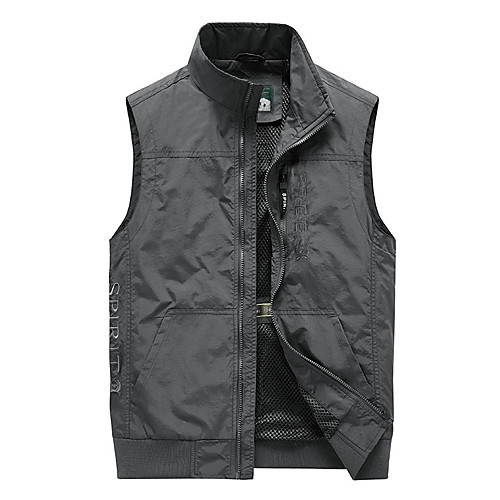 

Men's Fishing Vest Outdoor Breathable Mesh Multi-Pockets Quick Dry Lightweight Vest / Gilet Spring, Fall, Winter, Summer Fishing Photography Camping & Hiking Black Army Green Khaki / Cotton