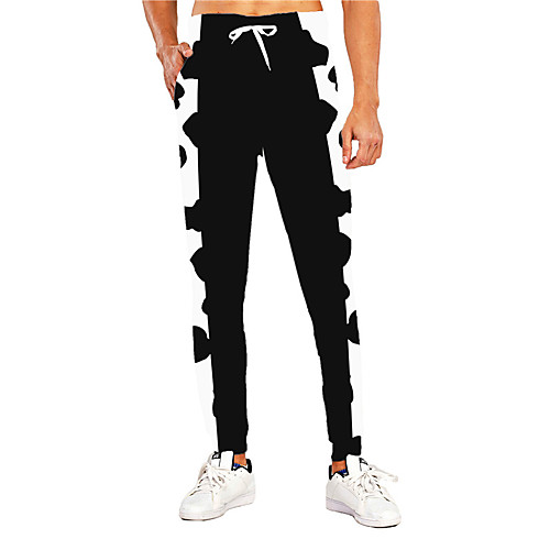 

Men's Casual Athleisure Outdoor Sports Daily Sports Pants Sweatpants Trousers Pants Graphic Prints Full Length Drawstring Print Black