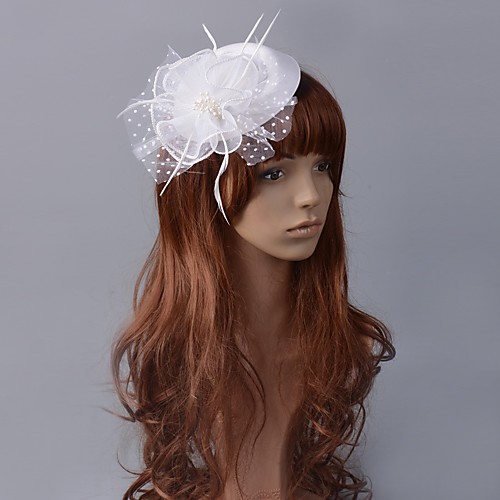 

Elegant Retro Tulle Fascinators with Feather / Floral / Polka Dot 1 Piece Special Occasion / Party / Evening Headpiece