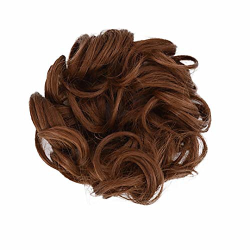 

synthetic bun with rubber band brown blonde female hair ring curly hair bun hairpin in wig bun drawstring 13 6inches