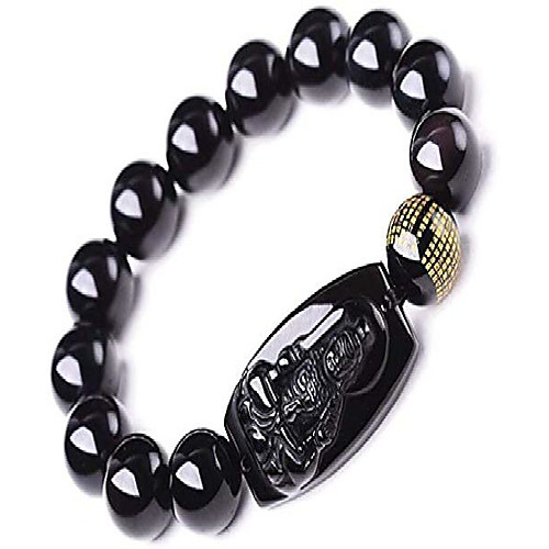 

buddha pendant necklace bodhisattva amulet talisman made of obsidian bracelets bracelet amulet (acala buddha)