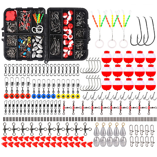 

273 pcs Fishing Hooks Fishing Snaps & Swivels Fishing Accessories Set Plastics Metal ABS Easy to Carry Easy to Use Sea Fishing