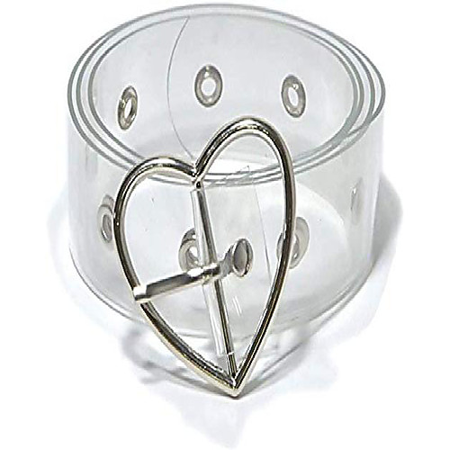 

fashion transparent clear waist belt waistband for women girls jeans shorts pants silver heart buckle belt jeans accessories