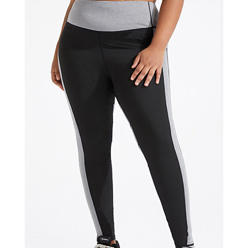

Women's Plus Size Print Color Block Sporty Yoga Ankle-Length Leggings Black
