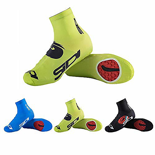 

bike bicycle shoe covers overshoes, cycling shoe covers, men women mtb mountain road sputtering proof windproof warmer bicycle overshoes booties covers for outdoor activities, green, l