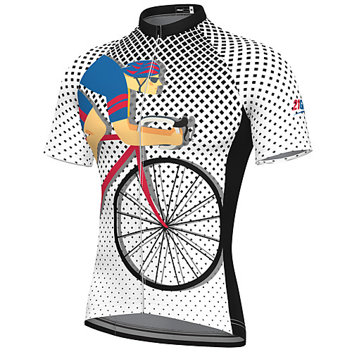 

21Grams Men's Short Sleeve Cycling Jersey Spandex White Bike Top Mountain Bike MTB Road Bike Cycling Breathable Quick Dry Sports Clothing Apparel / Athleisure
