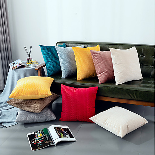 

Double Side 1 Pc Solid Colored Cushion Cover Print 45x45cm Linen for Sofa Bedroom