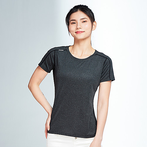 

Women's T shirt Hiking Tee shirt Short Sleeve Crew Neck Tee Tshirt Top Outdoor Lightweight Breathable Quick Dry Ultra Light (UL) Autumn / Fall Spring POLY Elastane Solid Color Dark Grey Black Hunting
