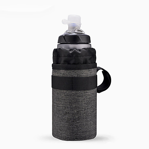 

bike handlebar stem bag food snack storage, water bottle holder bikepacking, bicycle touring, commuting (gray)