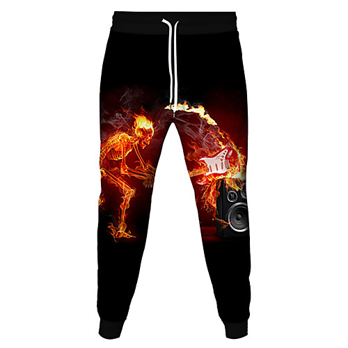 

Men's Women's Sweatpants Joggers Jogger Pants Athletic Bottoms Drawstring Beam Foot Winter Fitness Gym Workout Running Jogging Training Breathable Soft Sweat wicking Normal Sport Skull Red / black