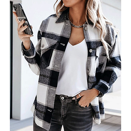 

Women's Geometric Print Fall & Winter Jacket Regular Holiday Long Sleeve Cotton Coat Tops Pink