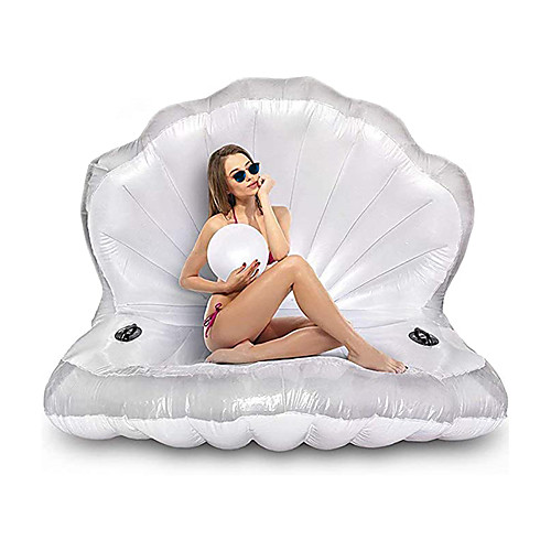 

Inflatable Pool Float Lounge Raft with Handles PVC / Vinyl Water fun Seashell Party Favor Summer Beach Swimming 1 pcs Boys and Girls Kid's Adults'