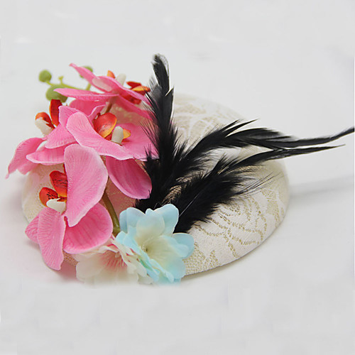 

1920s Romantic Lace / Feather Fascinators with Feather / Lace / Floral 1 Piece Special Occasion / Party / Evening Headpiece