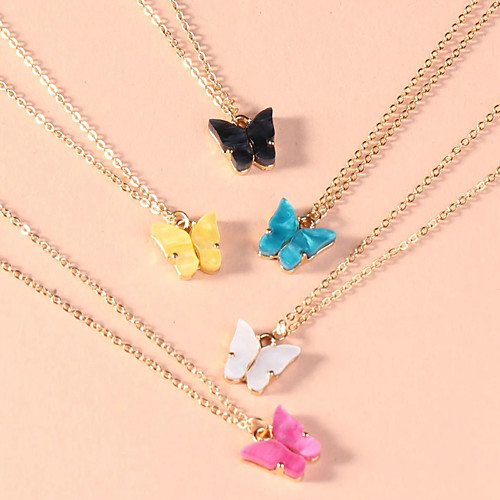 

Women's Necklace Charm Necklace Butterfly Simple Fashion Cute Sweet Acrylic Alloy Gold 40 cm Necklace Jewelry 5pcs For Gift Prom