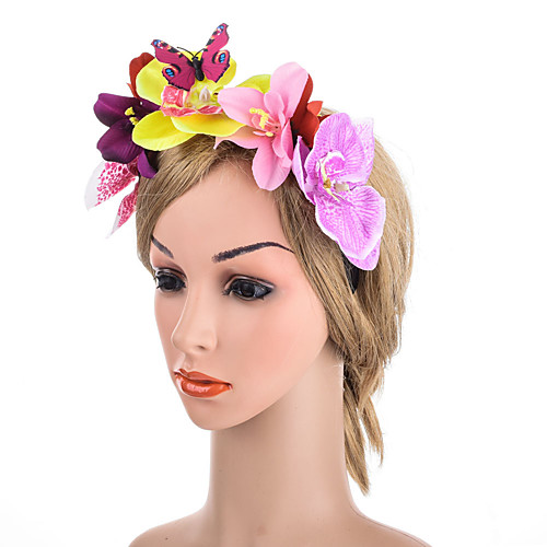 

Elegant Bohemian Fabric Headpiece with Floral / Trim 1 Piece Special Occasion / Party / Evening Headpiece