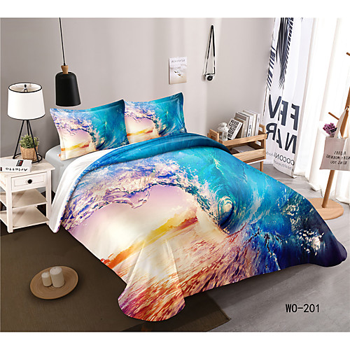 

3-Piece Duvet Cover Set Hotel Bedding Sets Comforter Cover with Soft Lightweight Microfiber, Include 1 Duvet Cover, 2 Pillowcases for Double/Queen/King(1 Pillowcase for Twin/Single)