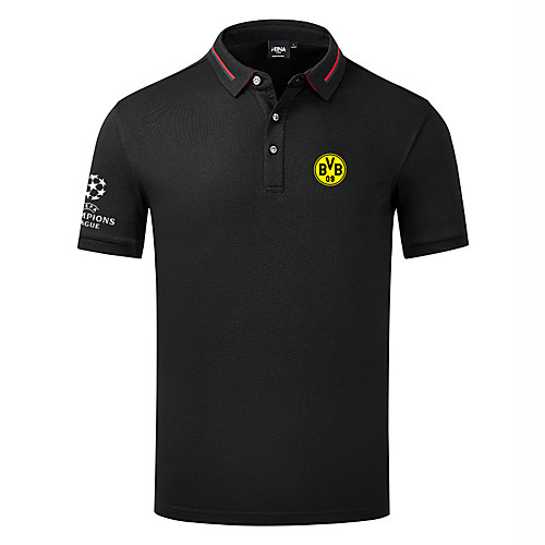 

Men's Polo Other Prints Letter Print Short Sleeve Daily Tops Cotton Simple Casual White Black Red