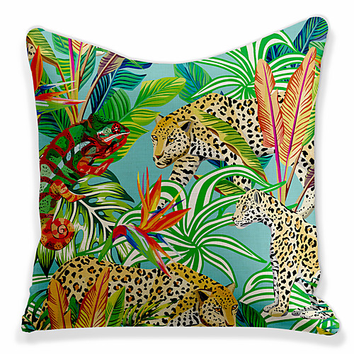 

Double Side 1 Pc Leaf Cushion Cover Print 45x45cm Linen for Sofa Bedroom