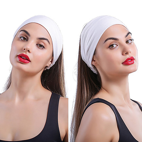 

3 pcs Amazon Unisex Pure Cotton White Wide-brimmed Yoga Sports Hair Band Headscarf Hair Accessories