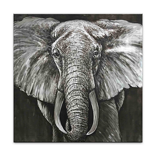 

Oil Painting Hand Painted Square Abstract Animals Modern Rolled Canvas (No Frame)