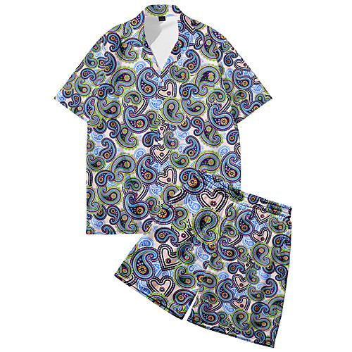 

Men's Shirt Suits 3D Print Cashew nuts Button-Down 3D Print Short Sleeve Daily Tops Casual Fashion Breathable Rainbow
