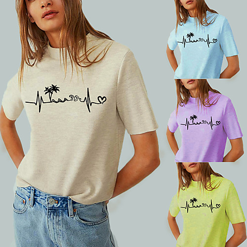 

Women's Tee / T-shirt Pure Color Crew Neck Sport Athleisure T Shirt Top Short Sleeves Breathable Soft Comfortable Everyday Use Street Casual Daily Outdoor