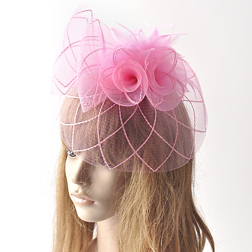 

Elegant Retro Tulle Fascinators with Feather / Floral 1 Piece Special Occasion / Party / Evening Headpiece