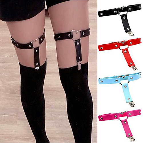 

Leg Chain Punk Rock Women's Body Jewelry For Halloween Street PU Leather Alloy White Black Red 1pc