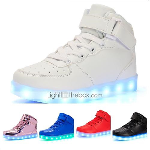 

Boys' Girls' Sneakers LED Comfort LED Shoes Leatherette Little Kids(4-7ys) Big Kids(7years ) Casual Outdoor Walking Shoes Lace-up Hook & Loop LED White Black Red Spring