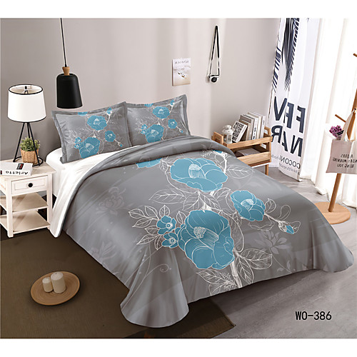 

3-Piece Duvet Cover Set Hotel Bedding Sets Comforter Cover with Soft Lightweight Microfiber, Include 1 Duvet Cover, 2 Pillowcases for Double/Queen/King