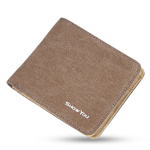 

Men's Bags PU Leather Canvas Wallet 2 Pieces Purse Set Zipper Solid Color Daily 2021 Army Green Coffee