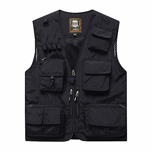 

Men's Hiking Vest / Gilet Fishing Vest Sleeveless Vest / Gilet Top Outdoor Lightweight Breathable Quick Dry Sweat wicking Spring Summer Navy orange Black Fishing Climbing Camping / Hiking / Caving