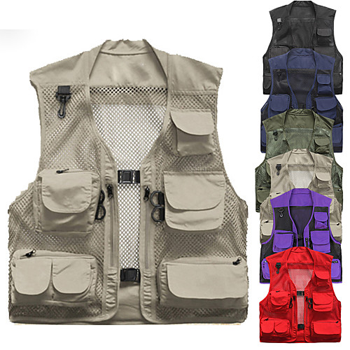 

Men's Hiking Vest / Gilet Fishing Vest Military Tactical Vest Outdoor Breathable Quick Dry Fast Dry Sweat-Wicking Autumn / Fall Spring Summer Coat Top Sleeveless Camping / Hiking Hunting Fishing