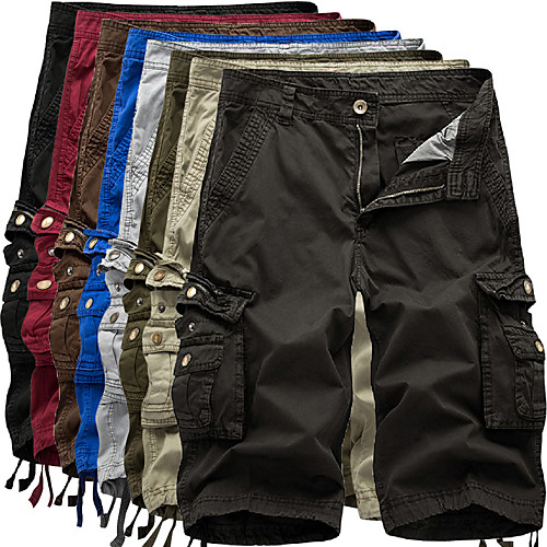 

Men's Hiking Shorts Hiking Cargo Shorts Solid Color Summer Outdoor 10 Multi-Pockets Breathable Wear Resistance Cotton Shorts Dark Grey Black Burgundy Blue Light Grey Hunting Fishing Climbing 30 31